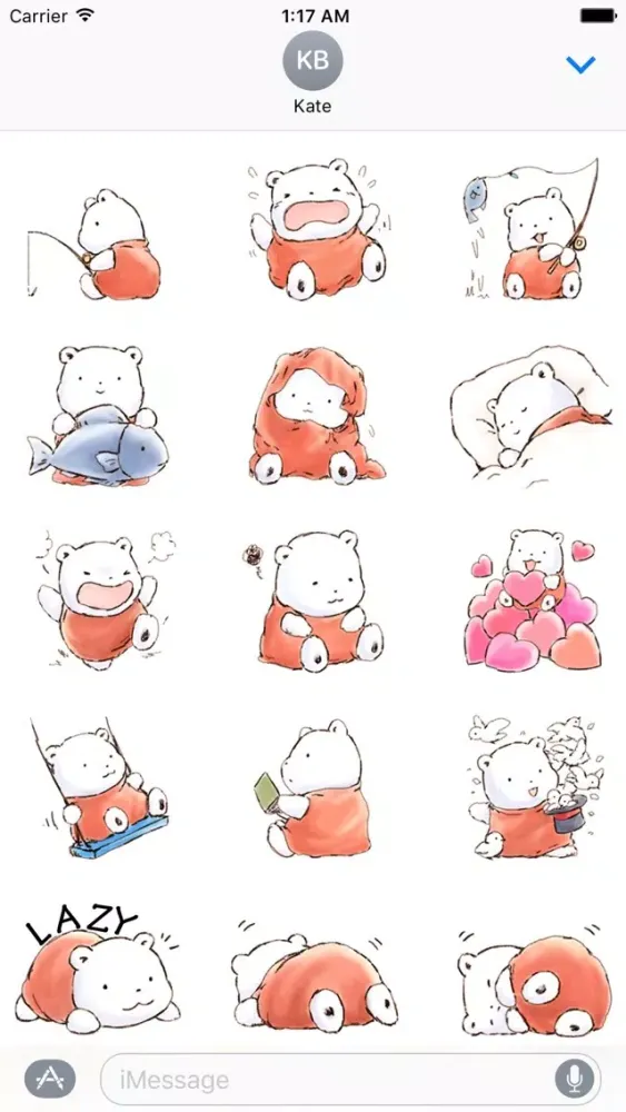 Cute Chubby Polar Bear Sticker Ekran Görüntüleri
