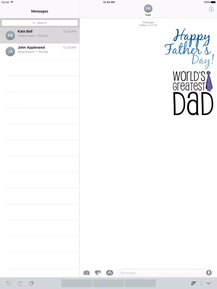 Tangkapan layar Happy Fathers Day Icon Sticker iPad 