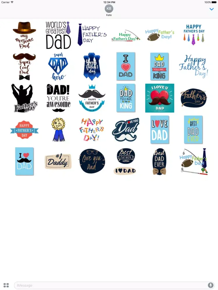 Tangkapan layar Happy Fathers Day Icon Sticker iPad 