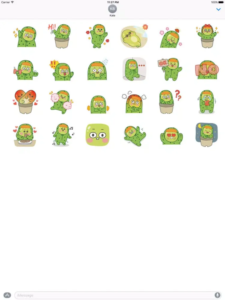 Ảnh chụp màn hình của Little Cactus Emoji Sticker iPad 