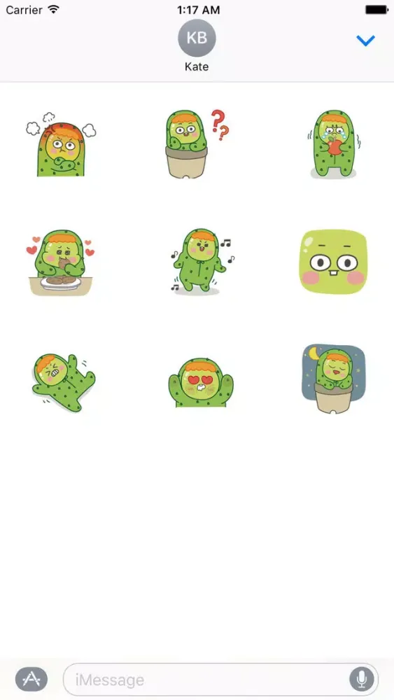 Ảnh chụp màn hình của Little Cactus Emoji Sticker