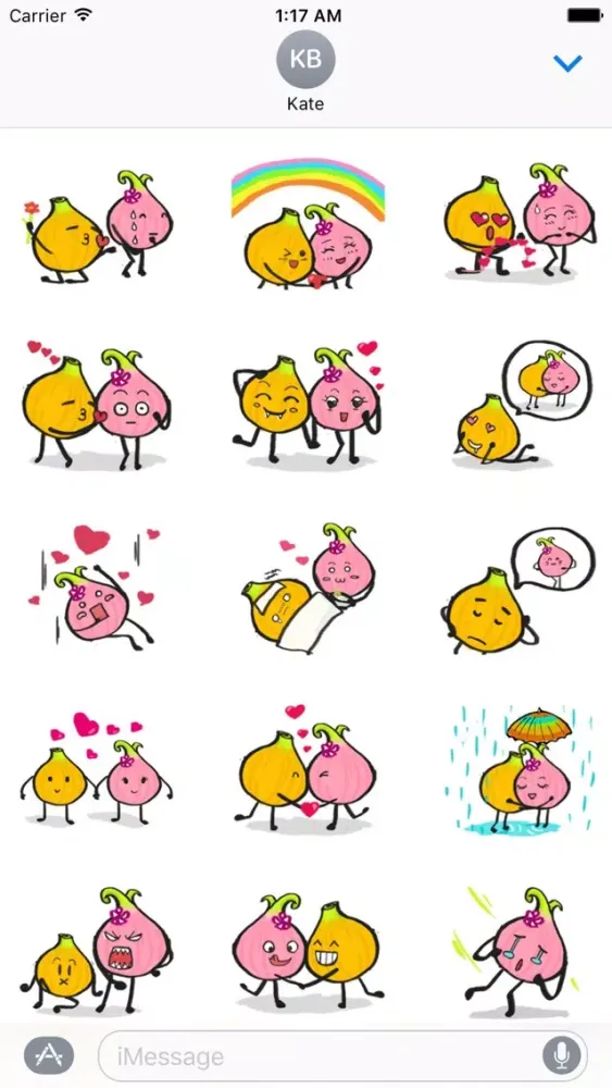 Captures d'écran de Love Story of Onions Sticker
