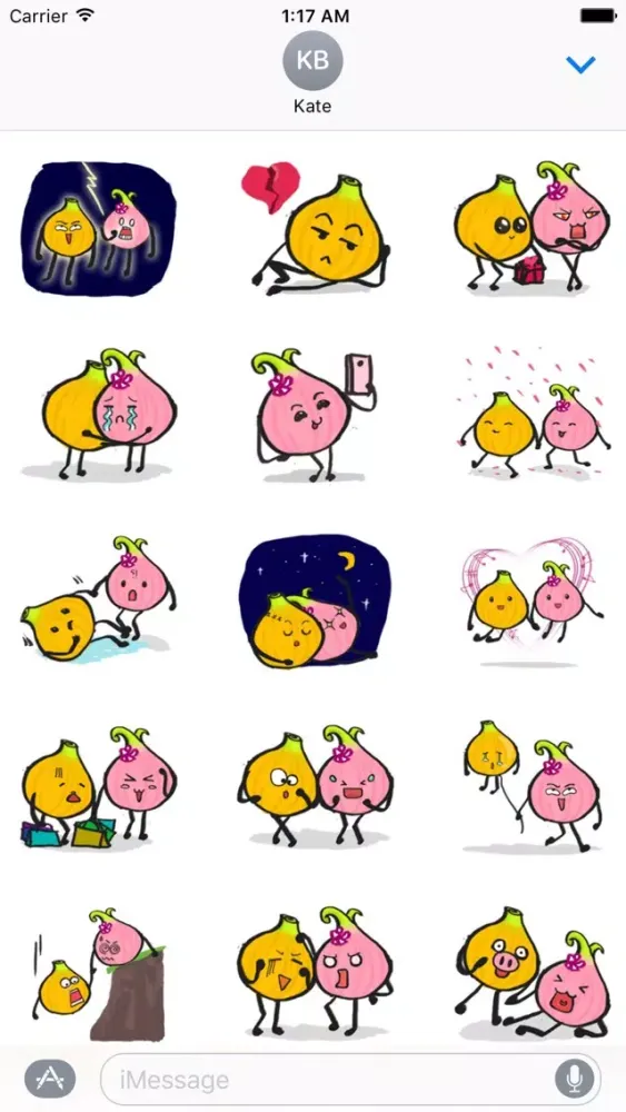 Captures d'écran de Love Story of Onions Sticker