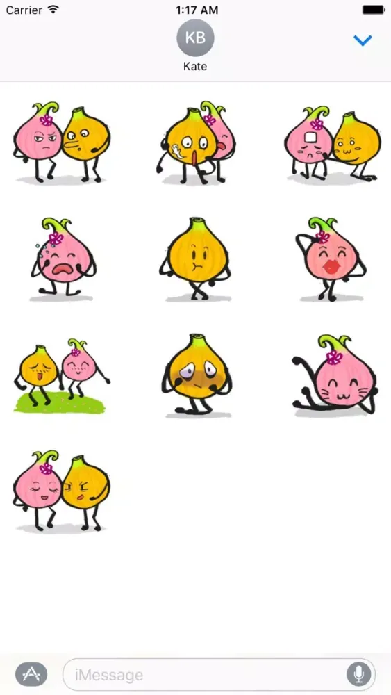Captures d'écran de Love Story of Onions Sticker