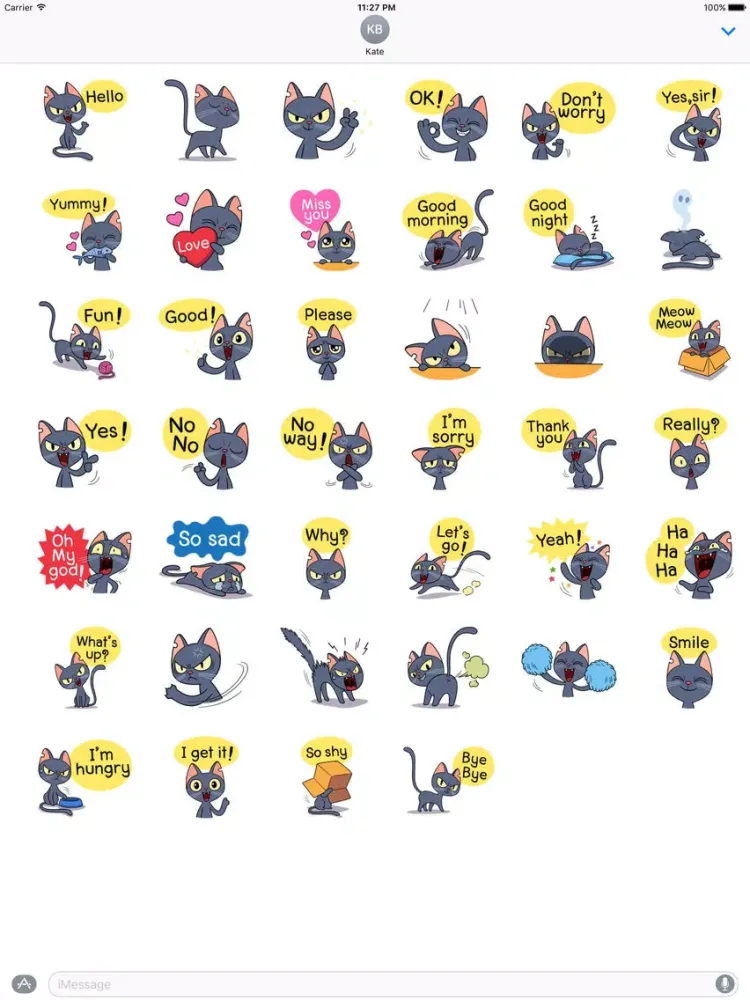 Lovely And Naughty Cat Sticker iPad  স্ক্রিনশট