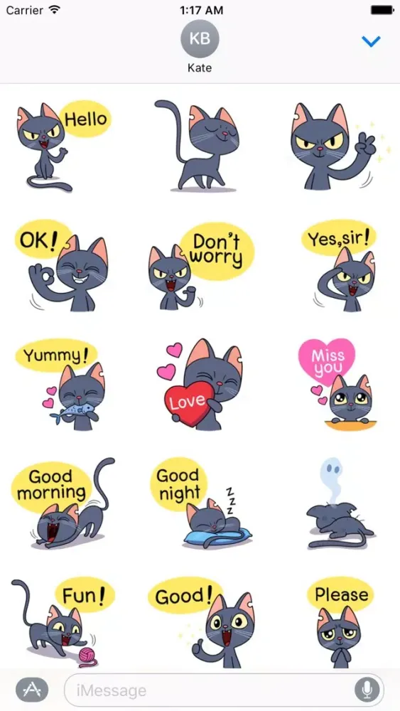 Lovely And Naughty Cat Sticker স্ক্রিনশট