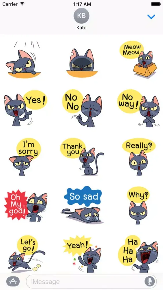 Lovely And Naughty Cat Sticker স্ক্রিনশট