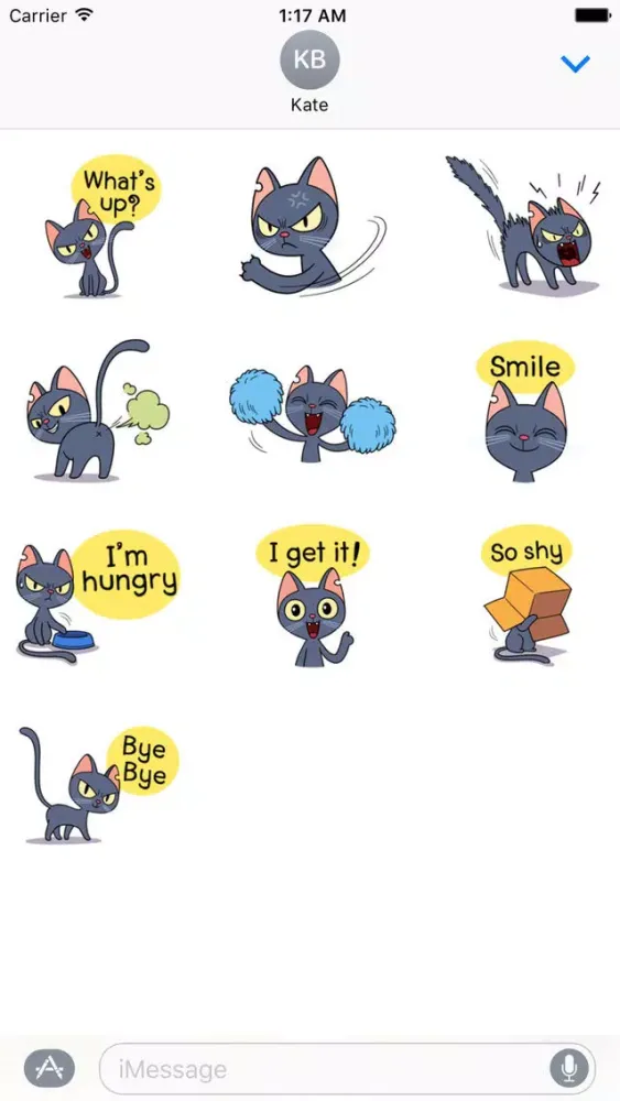 Lovely And Naughty Cat Sticker স্ক্রিনশট