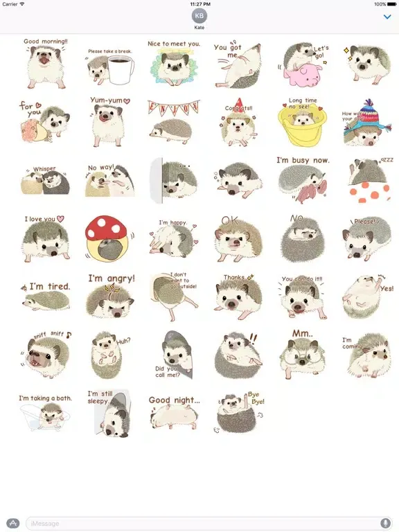 Ảnh chụp màn hình của Shy And Cute Hedgehogs Sticker iPad 