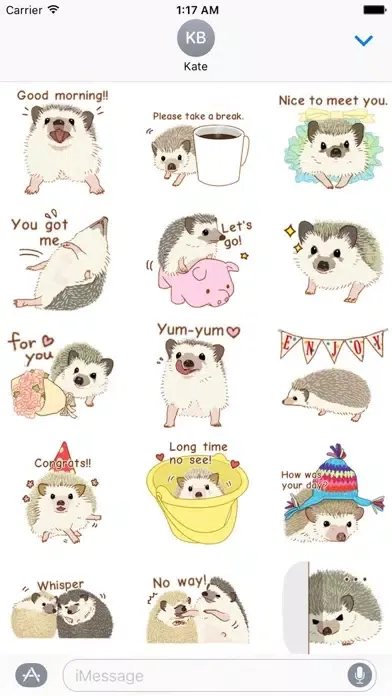 Ảnh chụp màn hình của Shy And Cute Hedgehogs Sticker
