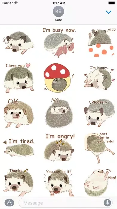 Ảnh chụp màn hình của Shy And Cute Hedgehogs Sticker