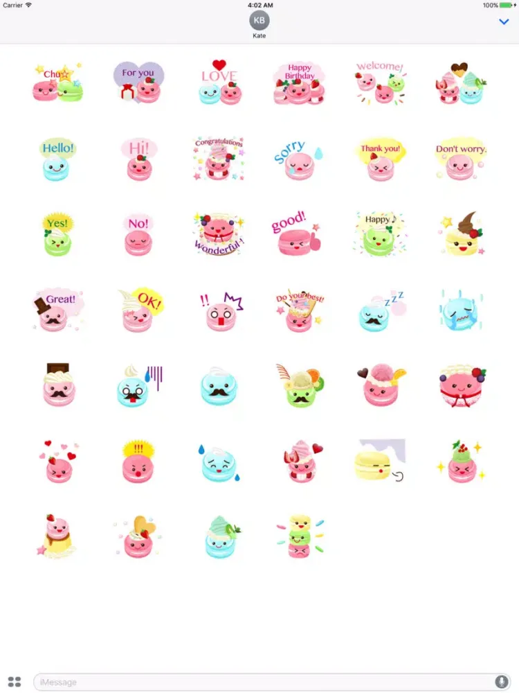 Ảnh chụp màn hình của Sweet Macaroon Sticker iPad 