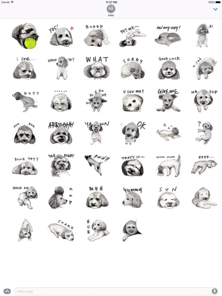 Toy Poodle Dog Emoij Sticker iPad  Screenshots