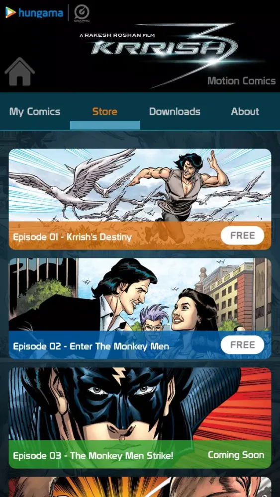 Capturas de pantalla de Krrish Comics