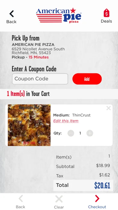 American Pie Pizza App应用截图