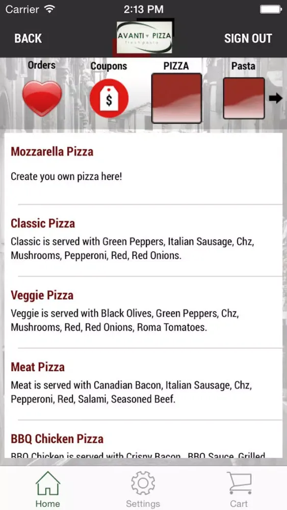 Avanti Pizza Fresh Pasta Screenshots