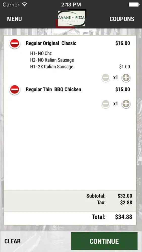 Avanti Pizza Fresh Pasta Screenshots
