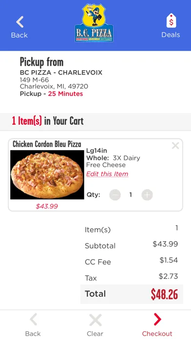 Ảnh chụp màn hình của B.C. Pizza - Order Now!