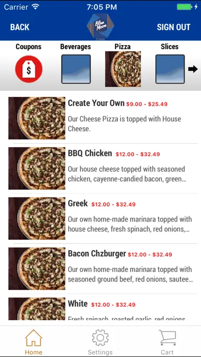 Zrzuty ekranu Blue Moon Pizza Ft Myers
