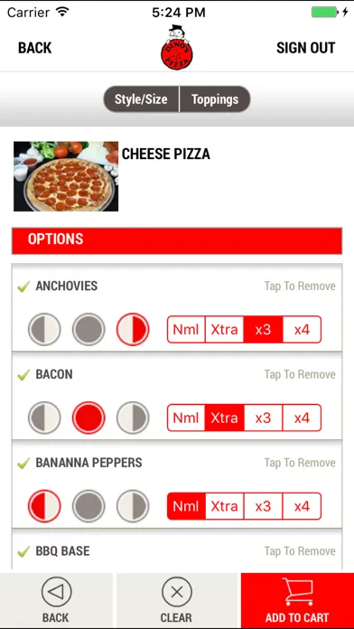 Dino's Pizza App スクリーンショット