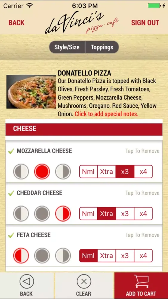 Da Vincis Pizza Cafe スクリーンショット