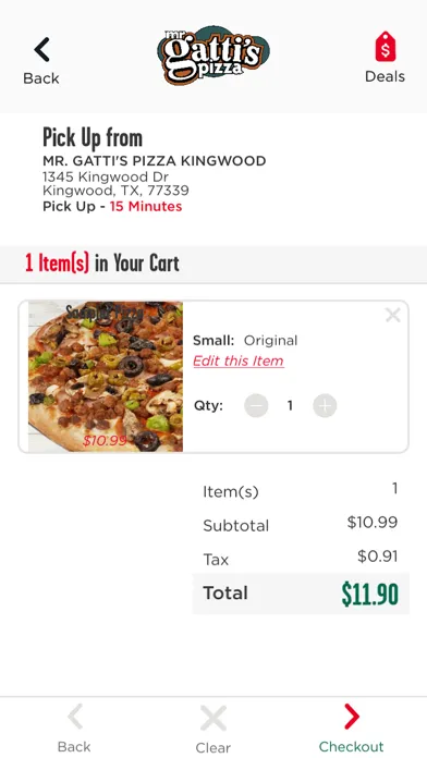 ภาพหน้าจอของ Gatti's Pizza