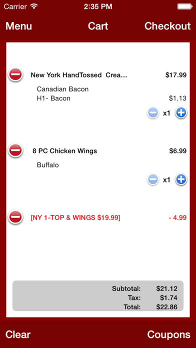 Capturas de pantalla de Jalapenos Pizza & Wings