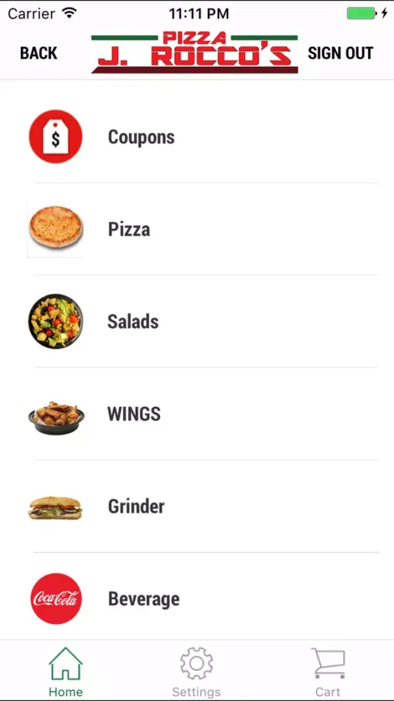 Ảnh chụp màn hình của J. Rocco’s Pizza