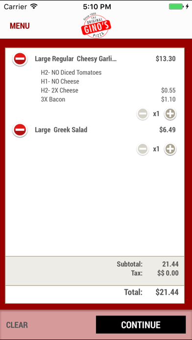 Capturas de pantalla de Original Gino’s Pizza