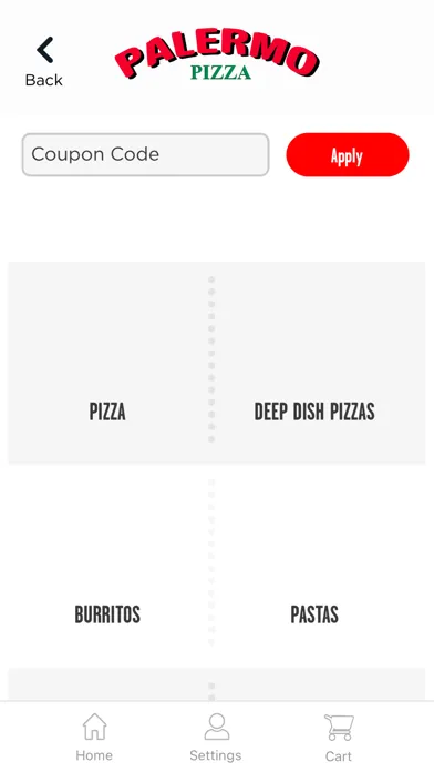 Tangkapan layar Palermo Pizza App