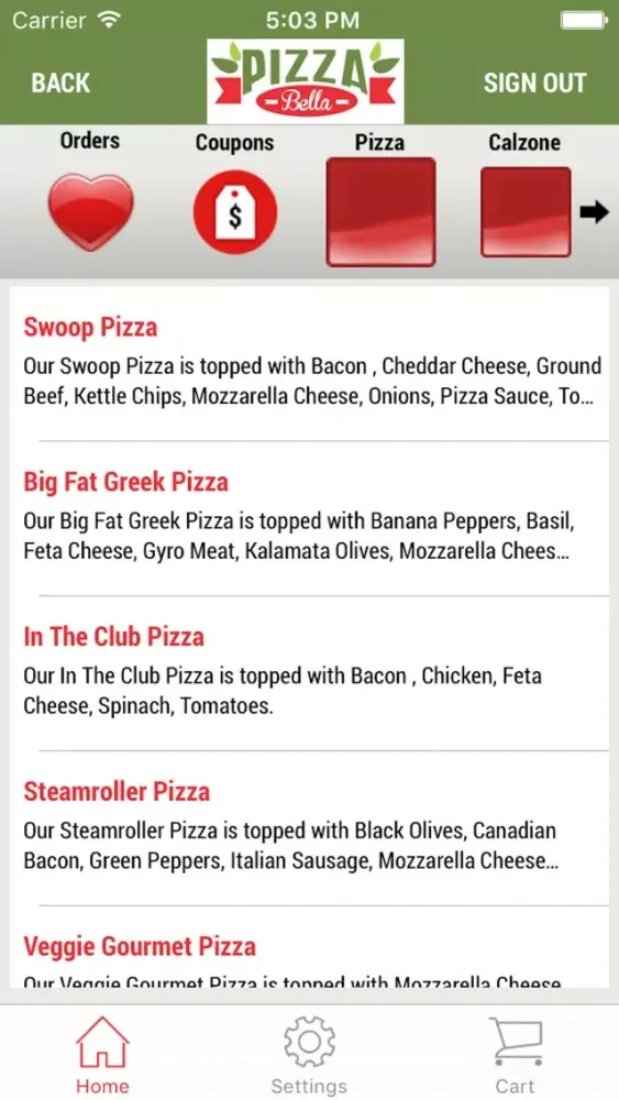 ภาพหน้าจอของ Pizza Bella Emory