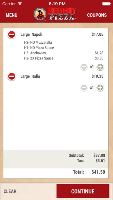 Tangkapan layar Red Boy Pizza