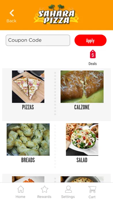 Tangkapan skrin Sahara Pizza