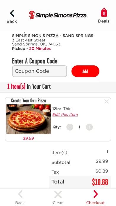 Simple Simon's Pizza® スクリーンショット