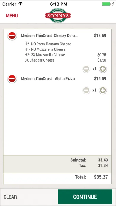 Sonny's Pizzeria应用截图