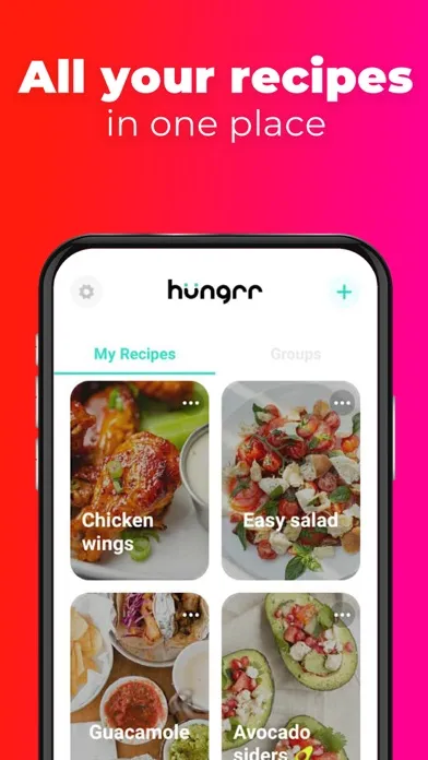 Tangkapan skrin hungrr: Grocery List & Recipe
