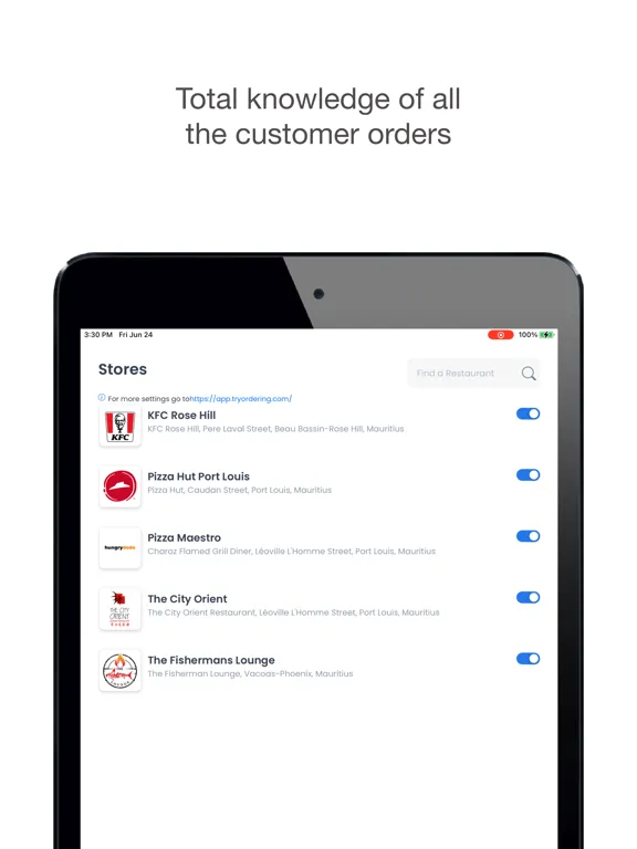 Ảnh chụp màn hình của Order receiver: Nordic Venture iPad 