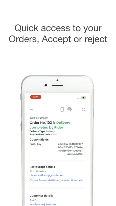 Ảnh chụp màn hình của Order receiver: Nordic Venture
