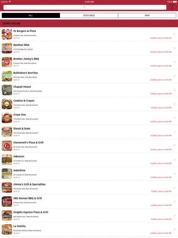 Capturas de tela do ScarletMenus iPad 