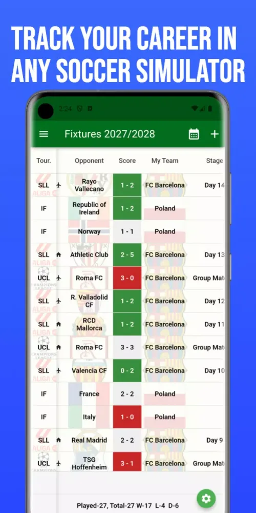 Capturas de pantalla de Football Career Mode Tracker