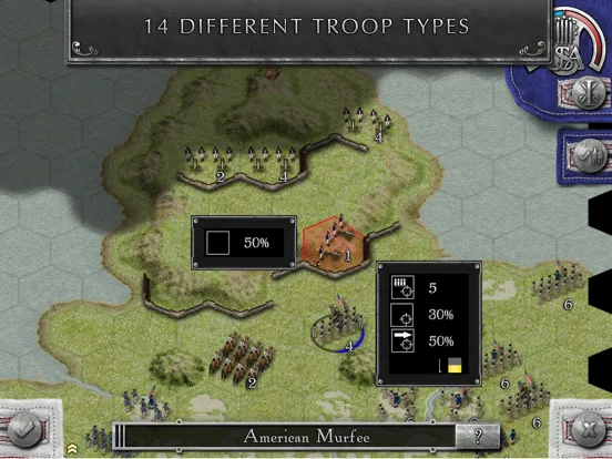 Tangkapan layar Rebels and Redcoats iPad 