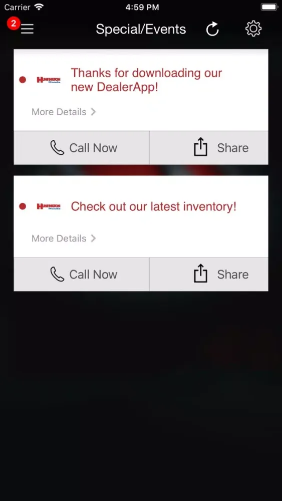 Huntington Honda DealerApp Ekran Görüntüleri