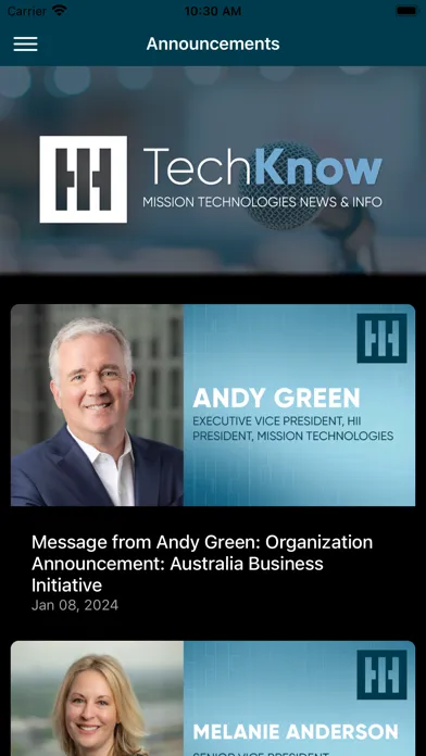 Captures d'écran de HII TechKnow