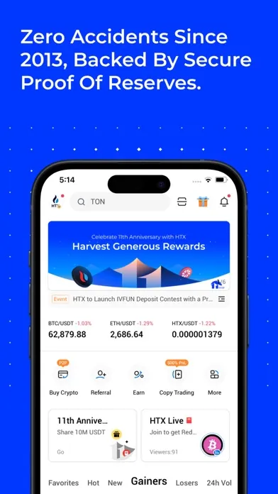 HTX:Buy BTC, Crypto Exchange Screenshots