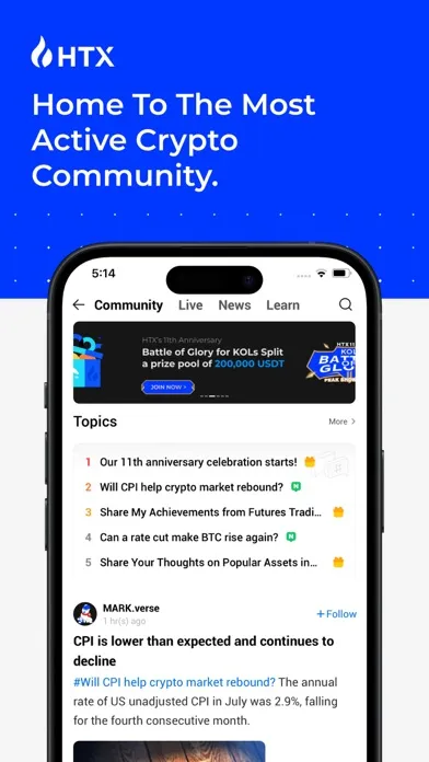 HTX:Buy BTC, Crypto Exchange Screenshots
