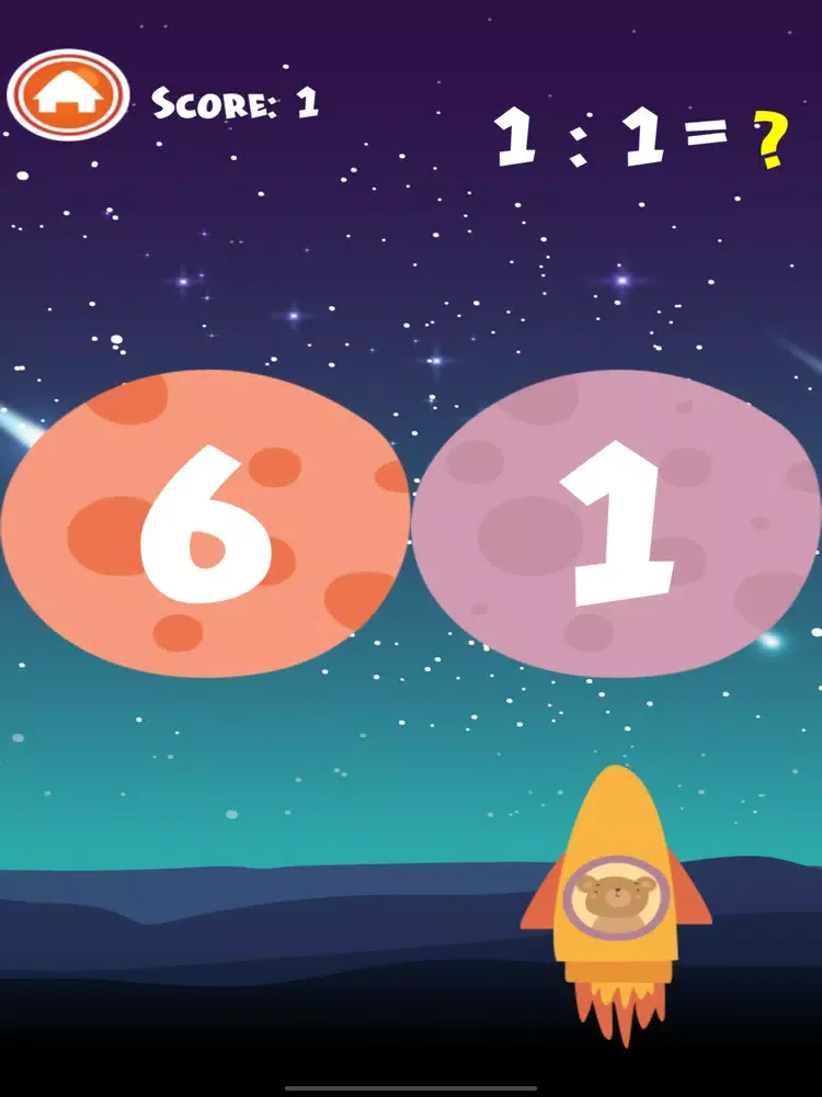 ภาพหน้าจอของ Bear Ride Rocket Math iPad 