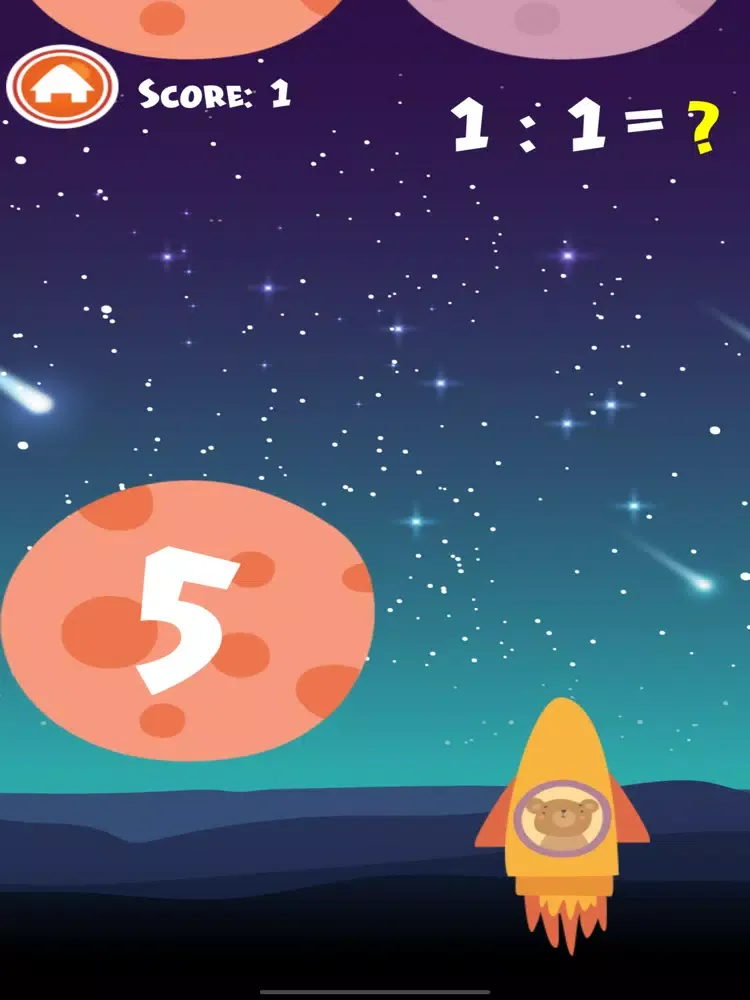 ภาพหน้าจอของ Bear Ride Rocket Math iPad 