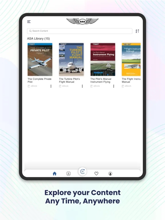 Ảnh chụp màn hình của ASA Library iPad 