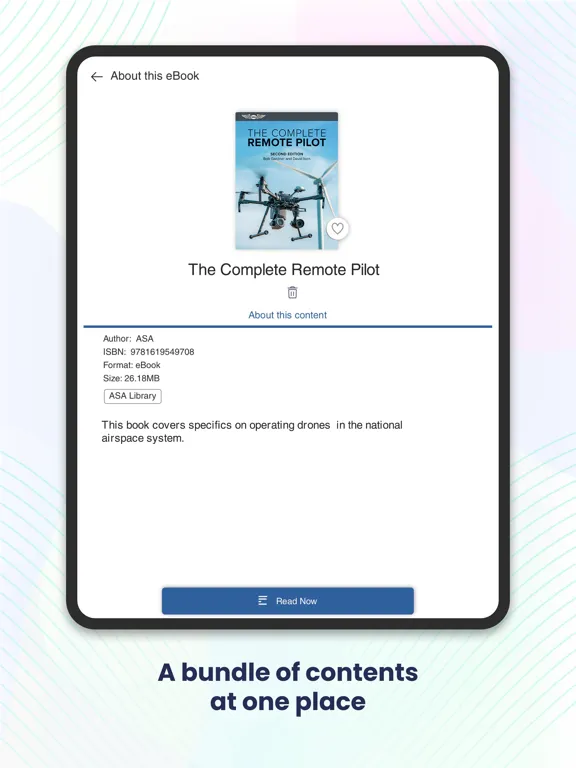 Ảnh chụp màn hình của ASA Library iPad 