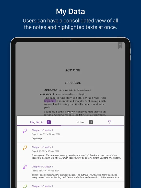Concord Reader + iPad  スクリーンショット